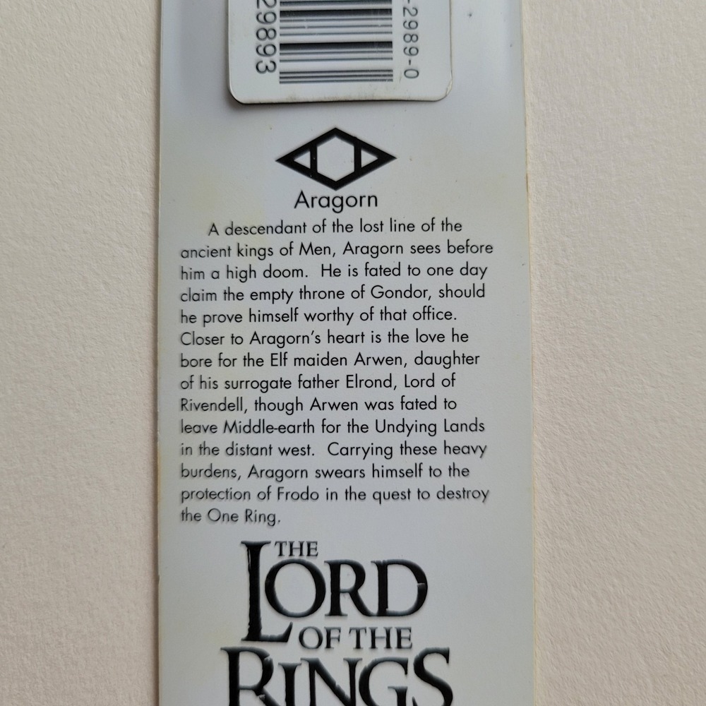 Vintage Aragorn Tab Bookmark, 2002 Lord Rings Two Towers, Y2K Movie, XTAB-622477 - Picture 10 of 12